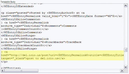 adding del.icio.us link to your blog post